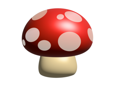Beyaz benekli kırmızı mantar ikonundan 3 boyutlu yenilebilir mantar.