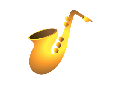 İzole edilmiş sarı caz saksafon ikonu