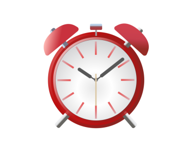 Kırmızı alarm saati simgesi ve iki çanı