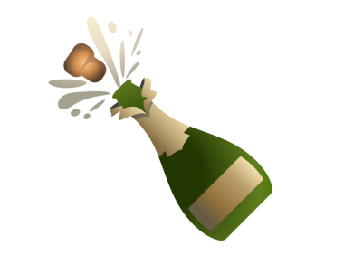 Açılmış yeşil şampanya şişesi ya da etiketli köpüklü şarap ikonu ve tıpası, kutlama vesilesi olarak kullanılıyor, Yeni yıl arifesi, Noel partisi, doğum günleri, düğünler veya diğer yaşam başarıları için..