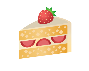 Çilekli pasta ikonu, krem şanti katmanlı ve üzeri çilekle kaplı, genel olarak doğum günü kutlamalarını veya pastayı temsil ediyor.