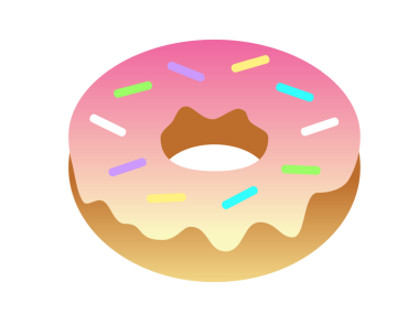 İzole edilmiş pembe tatlı tatlı tatlı tatlı çörek ikonu