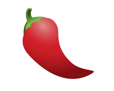 Yeşil saplı kırmızı bukleli Meksika biber ikonu biraz acı ve baharatlı