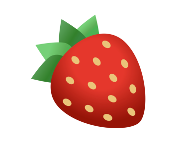 Tohumlu ve yeşil yapraklı zengin kırmızı çilek ikonunun izole meyvesi.