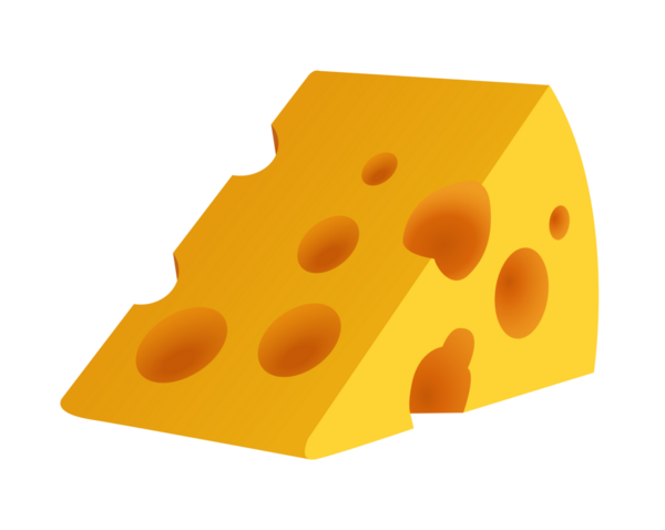 Sarı turuncu peynir ikonunun izole edilmiş delikleri.