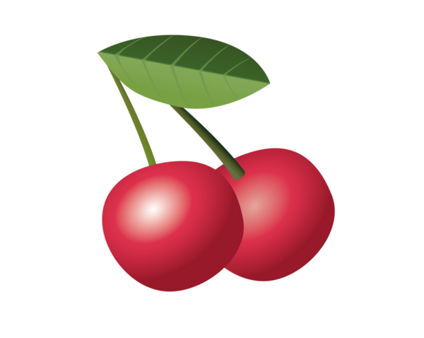 Yalıtılmış meyve, yeşil yapraklı iki zengin kırmızı kiraz ikonu.
