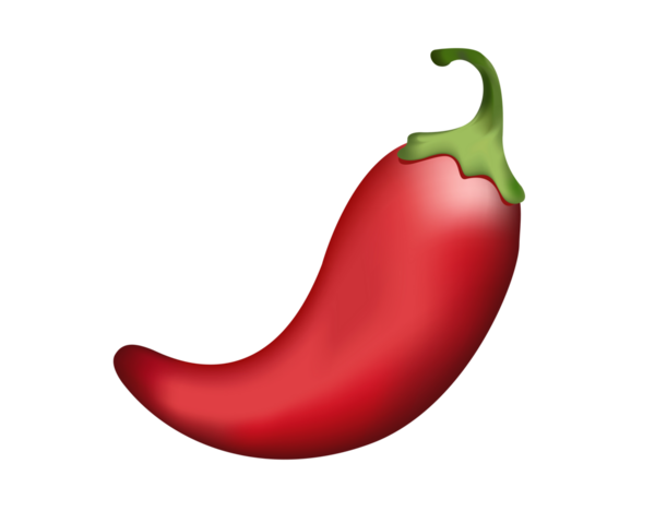 Yeşil saplı kırmızı bukleli Meksika biber ikonu biraz acı ve baharatlı
