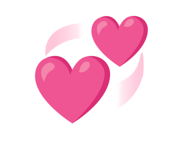 İzole edilmiş iki kalp dairesel çizgide yer değiştiriyor.