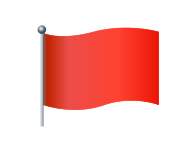 İzole edilmiş dikdörtgen Noel eğimli gümüş direkli kırmızı bayrak simgesi.