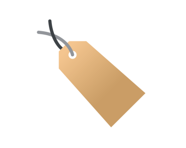 Açık kahverengi dikdörtgen fiyat etiketi delik ve string simgesi, fiyatı temsil ediyor, ürün etiketi