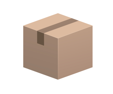 Kahverengi kare geri dönüştürülmüş karton ürün paket kutusu simgesi ve koli bandı