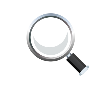 İzole edilmiş klasik büyüteç, siyah saplı gümüş çerçeveli lens.