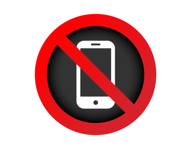 Cep telefonu ve kırmızı darbeli izole edilmiş kırmızı daire simgesi