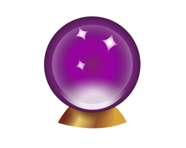 İzole edilmiş mor falcı altın küreli kristal küre ikonu