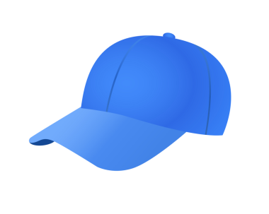 İzole edilmiş klasik mavi beyzbol spor gagalı şapka ikonu.