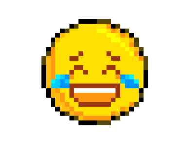 İzole edilmiş 8 piksellik resim sarı surat ağlayan bir ikon.