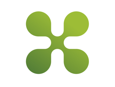 İzole edilmiş Y2K gradyan yeşil renkli geometrik çiçek simgesi