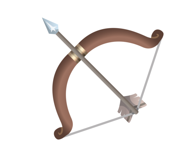 Gradyan kahverengi yay ve ok ikonu, okçuluk sporu