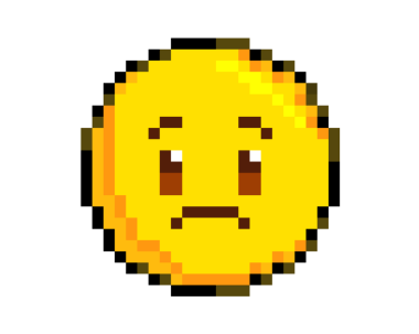 8 bit piksel resim sarı kızgın ve üzgün yüz düz simge