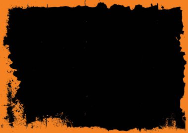 Grunge turuncu kenarlıklı yatay Cadılar Bayramı siyah şablon afişi