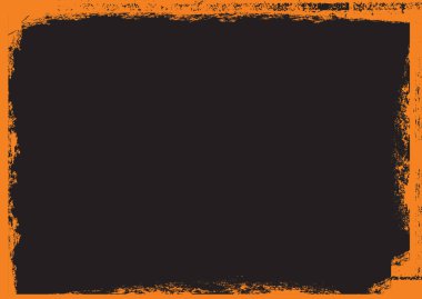 Grunge turuncu kenarlıklı yatay Cadılar Bayramı siyah şablon afişi