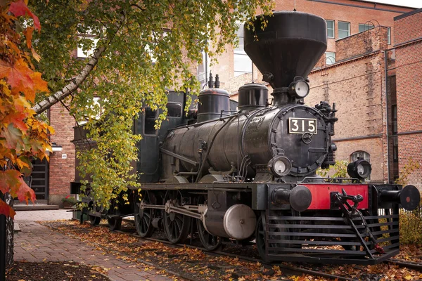 Eine Alte Dampflokomotive Das Steht Schon Lange Museumshof — Stockfoto