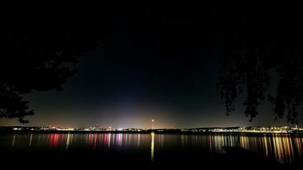 Cidade Tampere Finlândia Por Lapso Tempo Noturno — Vídeo de Stock