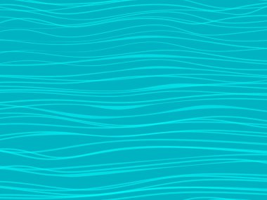 Deniz dalgası deniz mavisi turkuaz renkli arka plan. El boyaması dalgalar çizimi. Çizgi roman pop sanat retro çizim el çizimi