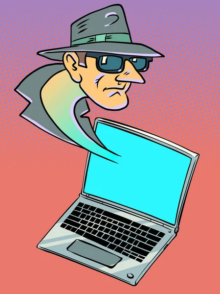 Złośliwe Strony Internecie Bezpieczeństwo Waszych Urządzeń Podejrzane Osoby Wyskakują Laptopa — Wektor stockowy