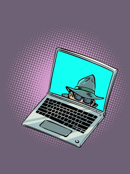 Sledujte Své Aktivity Online Podvodníci Zloději Čekají Vaši Chybu Podezřelý — Stockový vektor