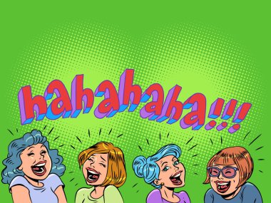 Keyfin yerinde. Komik indirimler, promosyonlar, yazıyla gülen kızlar. Çizgi roman pop sanat retro vektör illüstrasyon el çizimi