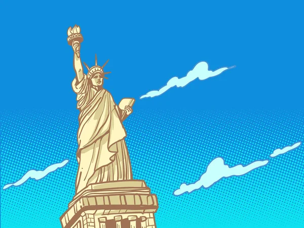 Подорож Америки Нью Йорка Важливі Пам Ятки Всьому Світу Статуя Векторна Графіка