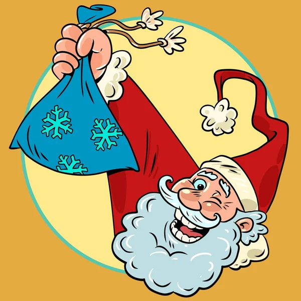 Подарки Празднику Скидки Предстоящий Новый Год Санта Клаус Держит Сумку Лицензионные Стоковые Векторы