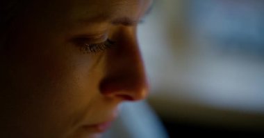 Focused Woman Concentrated Browsing Internet