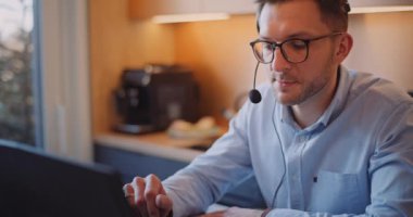 Portrait of Sales Man Working From Home Online Selling Working Remotely From Home