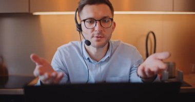 Portrait of Sales Man Working From Home Online Selling Working Remotely From Home