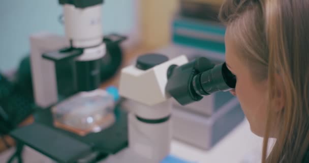 Ученый Исследователь Работающий Лаборатории Пандемическая Вакцина Концепция Социального Дистанцирования Вакцинация — стоковое видео