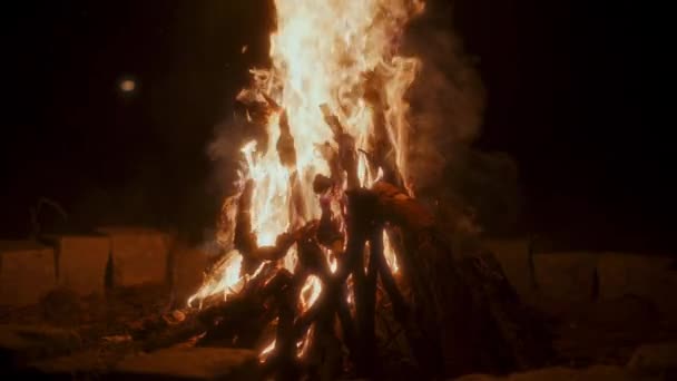 Fuego Ardiente Chimenea Cámara Lenta — Vídeo de stock