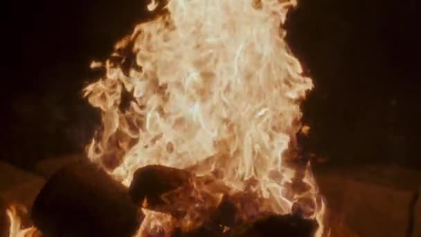 Burning Fire Fireplace Slowmotion — Stock Video