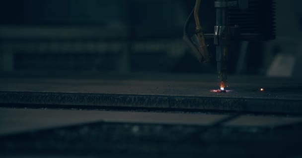 Primer Plano Máquina Cnc Corte Metal Industria Metalúrgica — Vídeo de stock