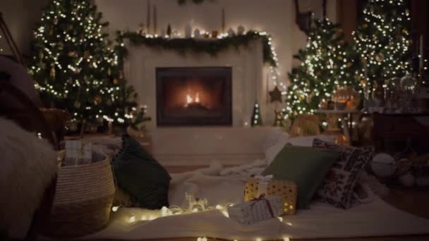 Bright Joyful Christmas Decorations Ready Bring Holiday Spirit Your Home — Stock Video
