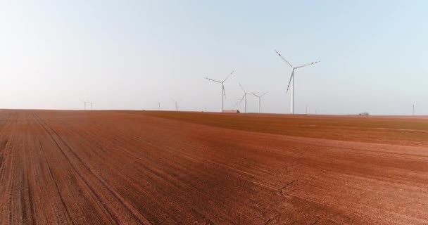 Moară Eoliană Mare Lame Ecologie Turbine Eoliene Vedere Aeriană Energie — Videoclip de stoc