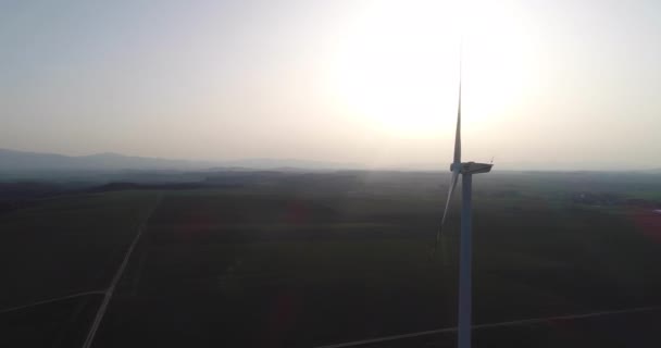 Grands Moulins Vent Avec Lames Écologie Éoliennes Vue Aérienne Énergie — Video