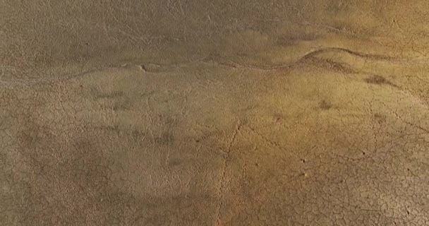 View Dried Lake River Source Drought Showing Cracked Earth — Stockvideo