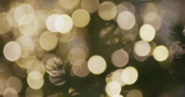 Yumuşak bir bokeh efektiyle çekilen ışıldayan Noel ışıklarının çarpıcı görüntüsü neşeli bir ortam yaratıyor..