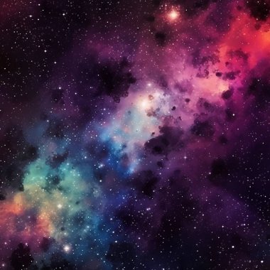 Büyüleyici galaksi desenli gösterişli yıldızlar ve nebula. İlahi güzelliğin göksel diyarına kozmik bir yolculuk.