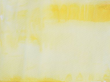 Beyaz yüzeyde sarı ve yeşil ile mavinin renk gradyanı, kağıt üzerinde suluboya el çiziminden elde edilen resimlerin soyut ve parlak arka planı