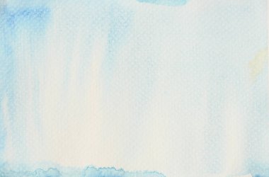 Beyaz arkaplan üzerinde soyut arkaplan ve desen deseni mavi renk akışı, resimli suluboya el çizimi ve kağıt üzerine boyanmış