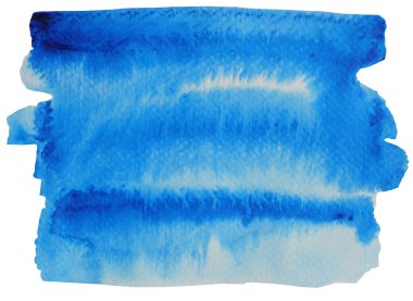 Soyut arkaplan ve doku deseni beyaz arkaplanda izole edilmiş mavi ve yeşil renk akışı, suluboya el çizimi ve kağıda boyanmış