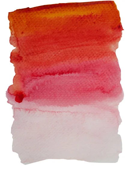 Акварельный Штрих Брызги Белой Бумаге Абстрактный Фон Нарисован Оранжевым Вручную — стоковое фото